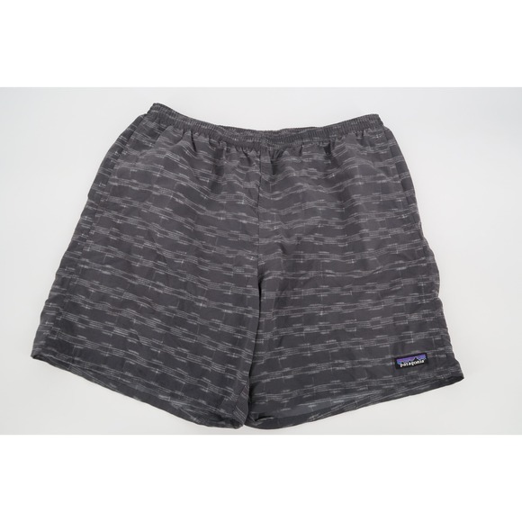 Patagonia Baggies Men's Large Ikat Lines Forge Grey‎ Nylon Shorts Swim Trunks